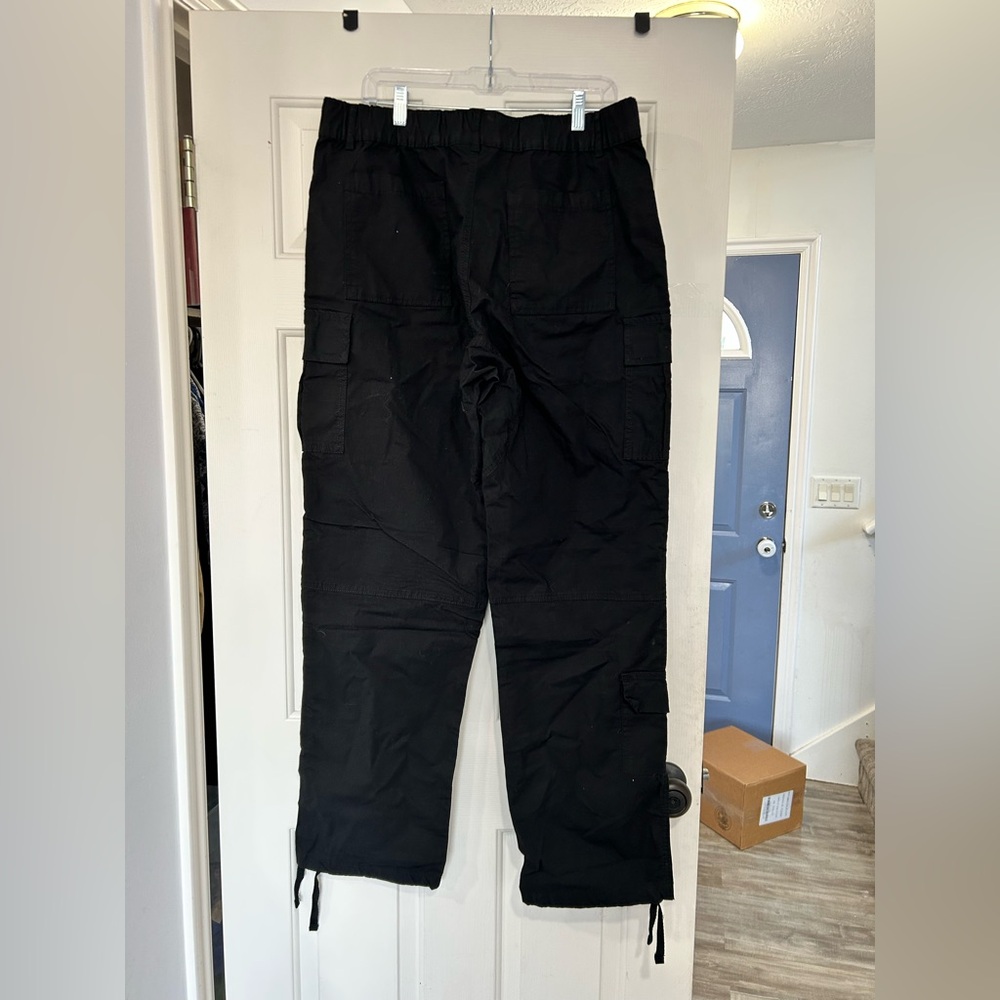 New Supply&Demand Pants Black Strap Cargo Mid Rise Straight Sz XL NWT - Picture 2 of 5